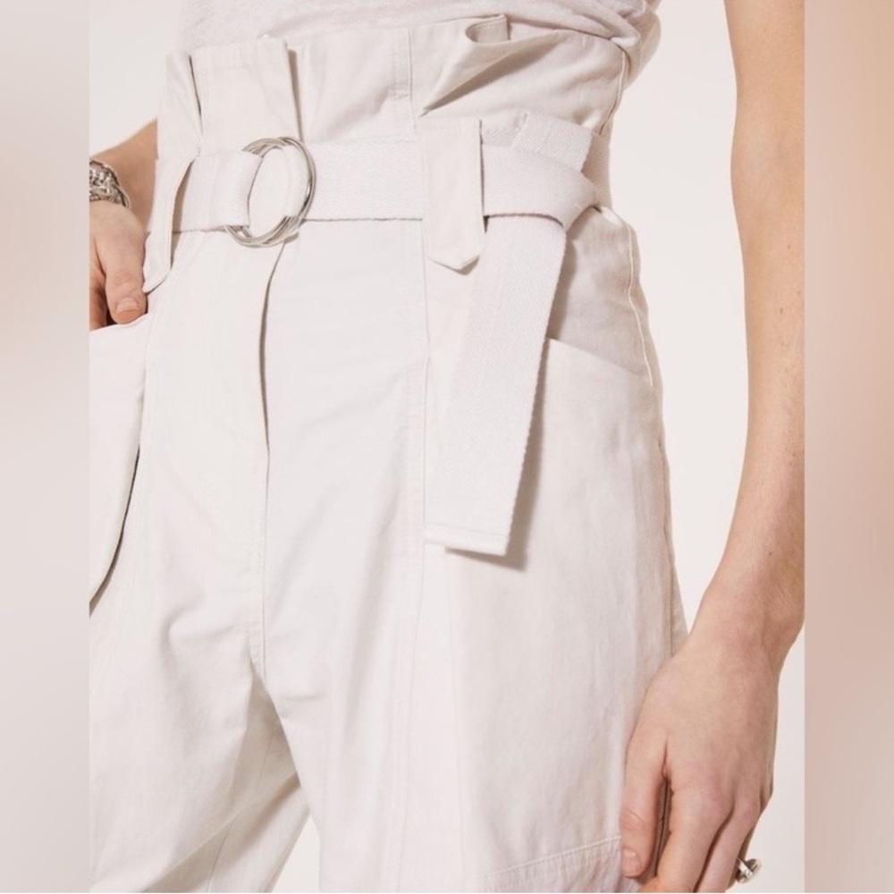New! IRO Cursola Paperbag High Waist Pants in Cloudy White - Picture 5 of 10